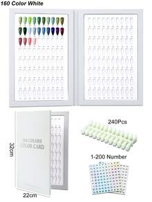 160/308/320/480 Colors PU Material /Cardboard Material Nail Display Book Nail Polish Books With Fake Nails Tips False Nails Styles Showing Book Nails Tool,240/360/480/600PCS False Nail *200/400/500/PCS Number Stickers/Set,Christmas And Winter Nail Tools