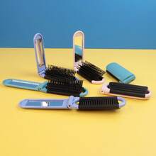 1 chiếc lược gương gấp nắp lật mini cầm tay, lược gương gấp nhỏ gọn để trang điểm - Nhiều màu - Xem 1