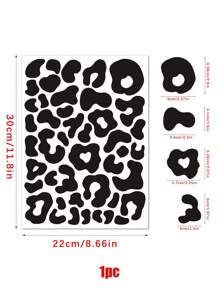 1/3/10 件豹纹自粘墙贴，适用于卧室、客厅、电视背景、家居装饰、DIY 创意墙贴、可移除 PVC 贴纸、贴纸、墙贴、乙烯基贴花，用于家居装饰、春季装饰品，让您的家焕然一新，节日装饰贴纸礼物生日毕业 - 黑與白 - 查看 3