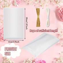 100 Pcs Soap Wrappers Transparent Cellophane Bags With Raffia Rope For Homemade Craft Soap Gift Box Birthday Party Favor Packaging Supplies - Transparent - View 10