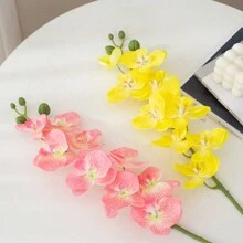 5 件/3 件/1 件人造兰花，9 朵大型逼真蝴蝶兰花茎，经典风格人造兰花花环，装饰丝绸蝴蝶兰，人造花枝适用于客厅家居装饰、酒店婚礼花艺布置、万圣节、中国新年的精美家居装饰，是情人节和母亲节送给女朋友和母亲的绝佳礼物，情人节、生日毕业礼物 - 彩色 - 查看 5