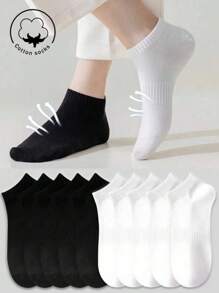 2 Paar Damen Socken, Kurze Socken, Weiße Socken, Schwarze Socken, Unsichtbare Socken, Frauen Socken, Süße Socken, Mädchen Socken, Herbst/Winter/Frühling/Sommer Socken, Atmungsaktives Netz-Design, Führungsschiene mit atmungsaktiver Lochstruktur, feuchtigkeitsableitend, weich und glatt, geeignet für verschiedene Anlässe, Sport, Lässig, Geschäft und andere tägliche Nutzung, das ganze Jahr über tragbar, Farbkombinationen sind zufällig.