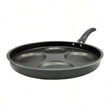 4-In-1 Black Non-Stick Egg And Burger Frying Pan Without Lid - 黑色 - 查看 1