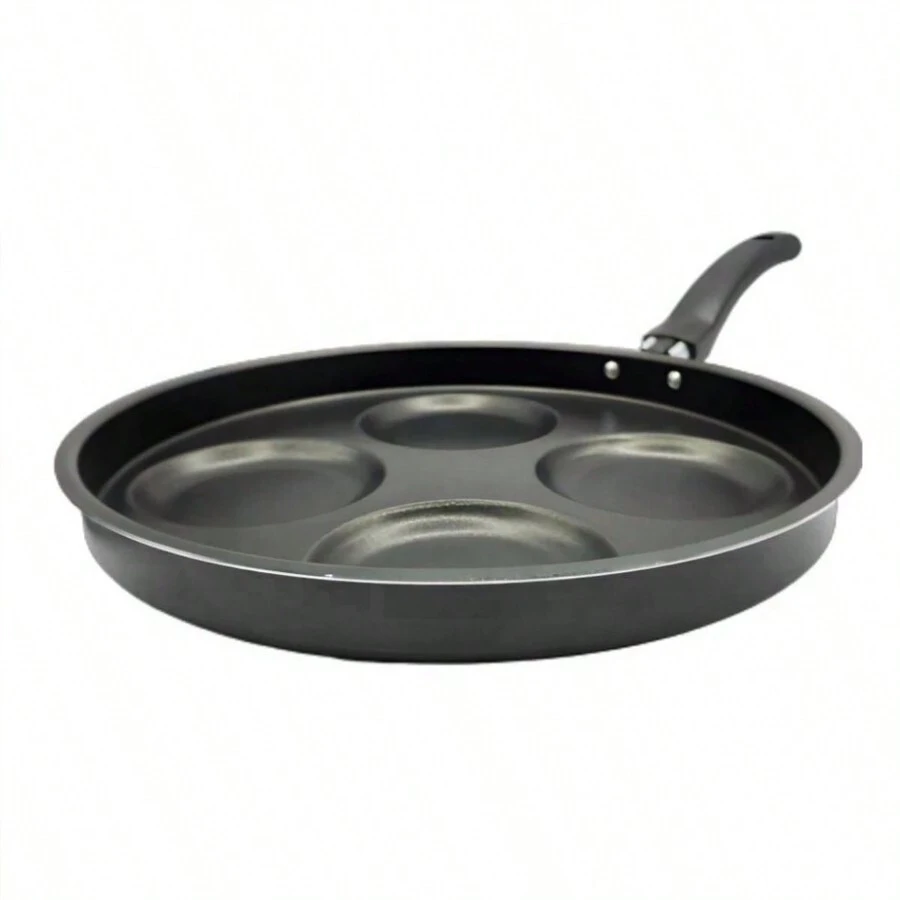 4-In-1 Black Non-Stick Egg And Burger Frying Pan Without Lid - 黑色 - 查看 1