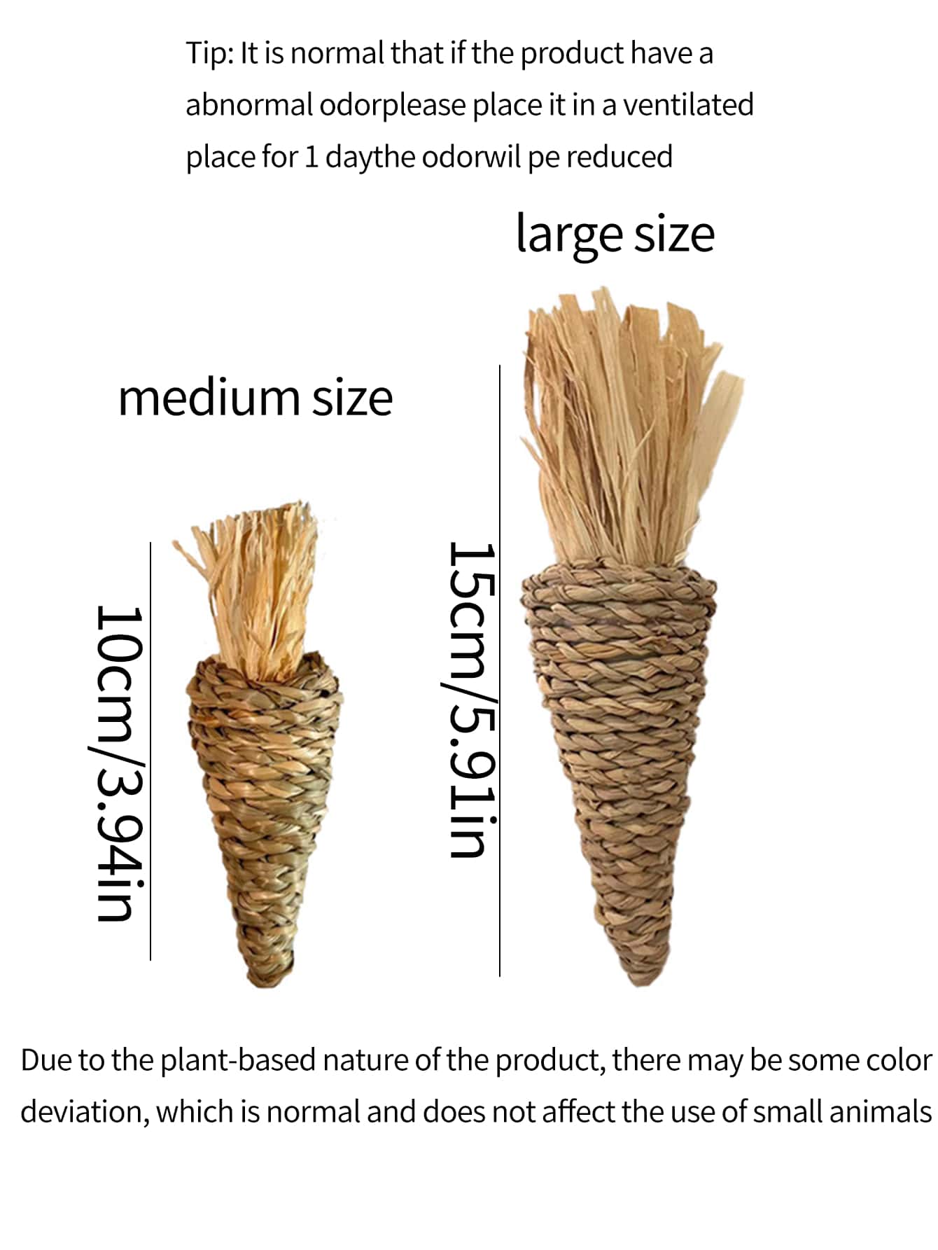 Handmade Woven Carrot Chew Toy For Rabbits, Hamsters, Guinea Pigs, Cats