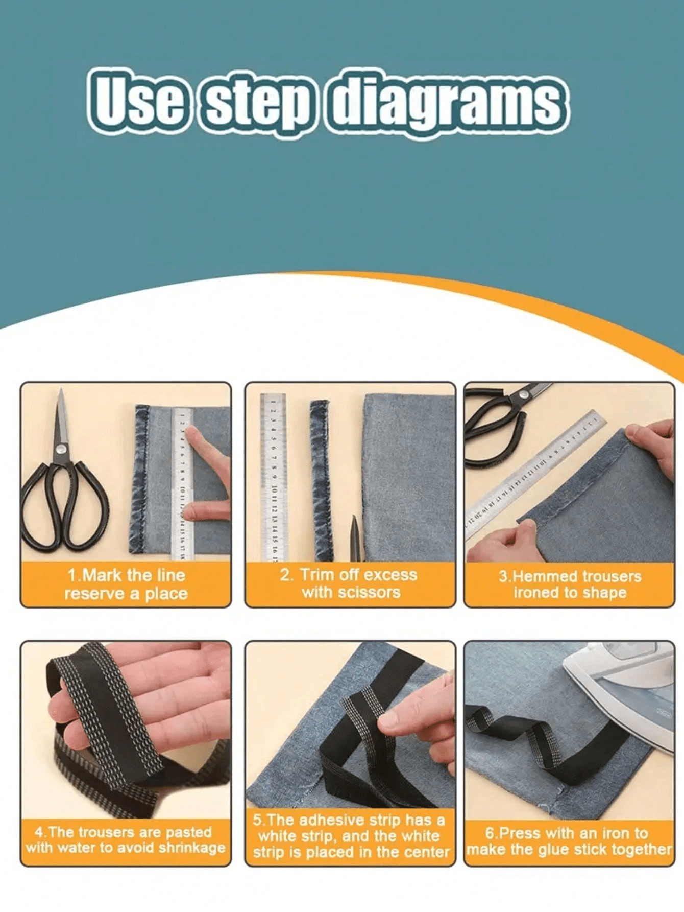 1pc/Pack 5m/1.97inch IronOn Hem Tape, SelfAdhesive Fabric Tape For