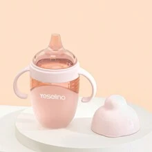 Taza con pajita de entrenamiento de silicona, suave, a prueba de fugas y fácil de agarrar, resistente al calor y esterilizable, taza con boquilla para bebés en proceso de aprendizaje (210ml) - Multicolor - Ver 10