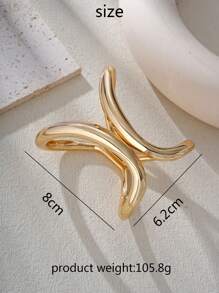 1pc Minimalist Hollow Out Chunky Jewelry, Asymmetric Geometric Design, Suitable For Casual, Party, Evening Events - Symmetrical Hollow Model - View 20