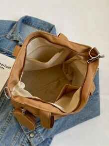 NYXIA Geantă de umăr din compozit din pânză Oxford Simplicity NYXIA, de culoare solidă, versatilă, în stil moale, geantă de mână pentru navetiști de capacitate mare.