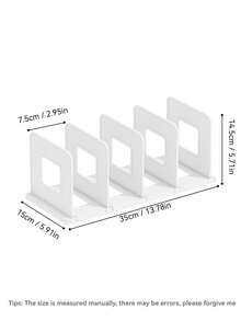 1pc Simple White Plastic Book Stand, Book Shelf, Desk Organizer, Stationery Holder, Foldable Portable Book Rack, Desk Top File Storage Box, Suitable For University Dorm, Classroom, Apartment, Bedroom