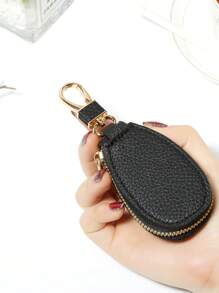 1pc Unisex Key Holder Wallet, Large Capacity Multi-Function PU Water-Resistant Key Organizer Bag, Minimalist Compact Household Use