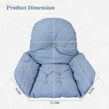 Swing Chair Cushion Pad ONLY Hammock Hanging Egg Chair Seat Cushion Replacement One-Piece Thick Patio Hammock Chair Seat Cushion - 藍色 - 查看 8