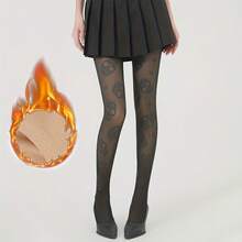 Quần bó họa tiết Halloween thanh lịch dành cho nữ - Vải dệt kim Polyester pha Spandex và Nylon, Một đôi ấm áp 200g, Quần bó in hình đầu lâu có thể giặt bằng máy - Nhiều màu - Xem 8