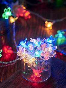 1 Set USB Powered 8 Lighting Modes Cherry Blossom LED String Lights, Indoor Room Decor Fairy Lights, Suitable For Party Decoration, Wedding Decoration, Bedroom Wall Decor, Outdoor Garden Tree Decor - 無色 - 查看 2
