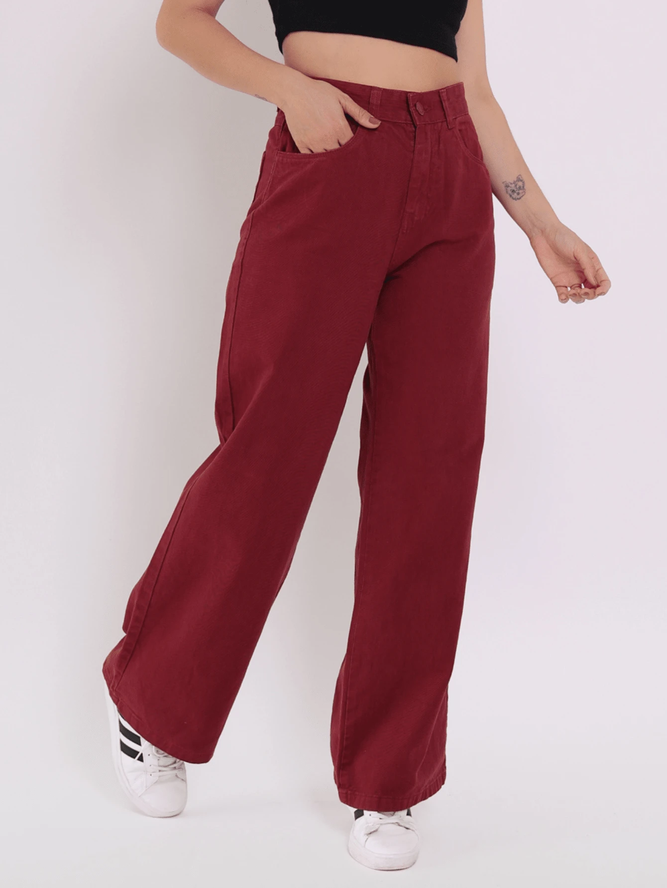 BNB Women Jeans - Burgundy - View 1