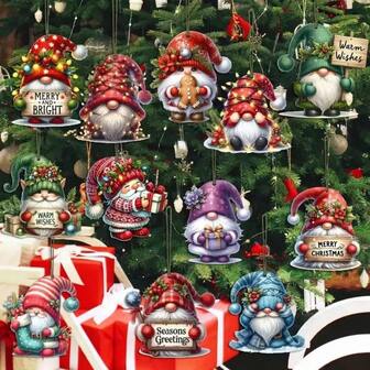 24個 手作り木製クリスマスノームオーナメント - 電池不要、ホリデーシーズンの完璧な贈り物