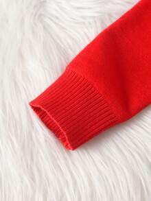 Young Boy Christmas Pattern Sweater - Red - View 5