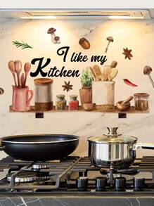 One Piece Home Decorations Kitchen Decoration, Self-Adhesive Wall Sticker, Wall Art, Suitable For Kitchen, Bedroom And Living Room Decoration, Stickers, Wall Decal, Vinyl Decal For Home Decorations, Spring Decoration Items Refresh Your Home, Rama Decoration Stickers Gifts Birthday Graduation - Multicolor - View 1