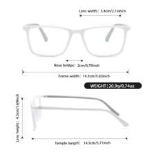 Unisex Reading Glasses, New Square Patchwork Fashion Solid Color, 4 Colors, Spring Leg Square Frame, Suitable For Daily Wear, Sports, Anti-Slip, Computer Use, Comfortable Reading, Anti-Eye Fatigue, Convenient Portable Design Fits Various Face Shapes, White Gray, Black Purple, Tea Color, Blue Red, Multiple Colors Available, 7 Diopter Options - Transparent - View 11