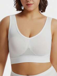 3pcs/Pack Women Plus Size Seamless Comfortable Wireless Breathable Bras - Multicolor - View 8