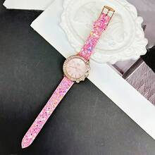 EA 1 chiếc đồng hồ thạch anh sang trọng hình bầu trời đầy sao bằng vàng hồng dành cho nữ, dây da nhỏ đính kim cương tự nhiên, chống thấm nước, hộp đựng quà tặng, hoàn hảo cho bạn gái, quà tặng Giáng sinh, quà tặng cho mẹ - Hoa hồng vàng - Xem 13