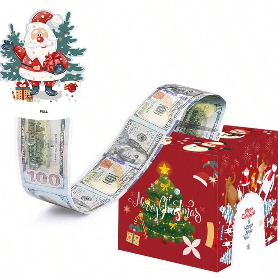 Hộp đựng tiền Giáng sinh để đựng quà tặng bằng tiền mặt, hộp quà tặng tiền bất ngờ cho người lớn với 50 chiếc túi trong suốt - Cách thú vị để tặng tiền mặt cho những người thân yêu của bạn - Nhiều màu - Xem 1