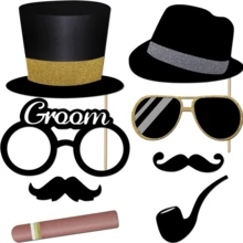 52 件/套创意新娘婚礼摄影道具趣味游戏胡须生日派对装饰布置道具，婚礼照相亭道具 - 有趣的派对装饰和令人难忘的庆祝物品，婚礼照相亭道具套件，订婚照相亭配件适用于新娘送礼会婚礼礼品派对装饰趣味自拍道具复活节礼物 - 彩色 - 查看 7