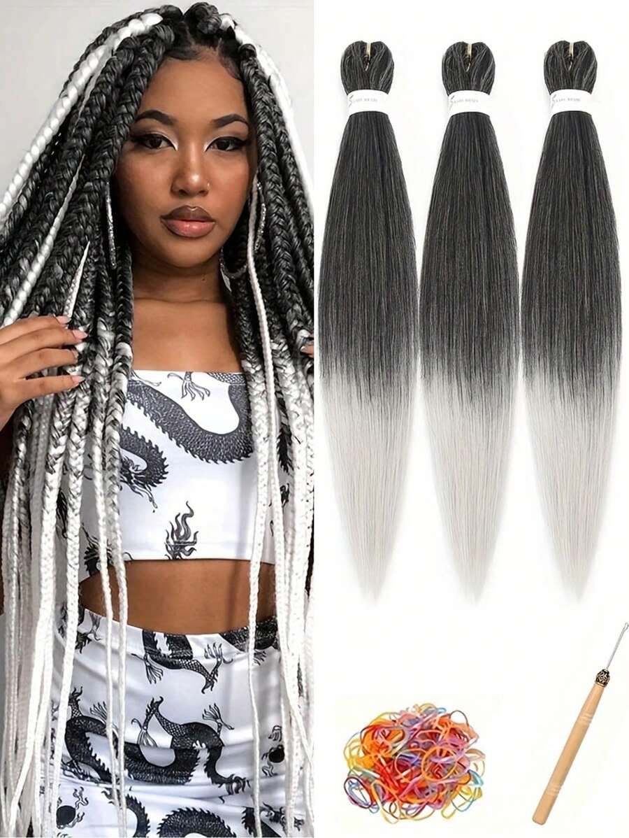Pre Stretched Braiding Hair Ombre 26 Inch 3Packs PreStretched Braids