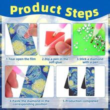 4 Pcs Diamond Art Bookmarks Gogh Starry Night Diamond Painting Acrylic Bookmarks DIY Tassel Bookmarks Suitable For Reading Love Gift Reader Crafts Lovers - Multicolor - View 6