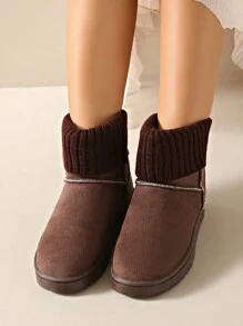 Women's Thick Wool Lining Snow Boots, Warm, Comfortable & Anti-Slip, Suitable For Outdoor Activities & Work, Autumn/Winter