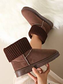 Women's Thick Wool Lining Snow Boots, Warm, Comfortable & Anti-Slip, Suitable For Outdoor Activities & Work, Autumn/Winter