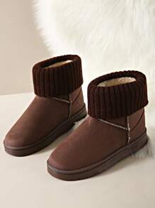 Women's Thick Wool Lining Snow Boots, Warm, Comfortable & Anti-Slip, Suitable For Outdoor Activities & Work, Autumn/Winter