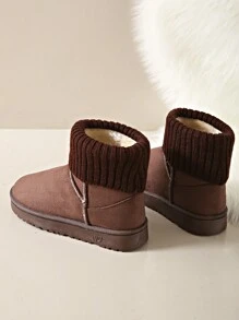 Women's Thick Wool Lining Snow Boots, Warm, Comfortable & Anti-Slip, Suitable For Outdoor Activities & Work, Autumn/Winter