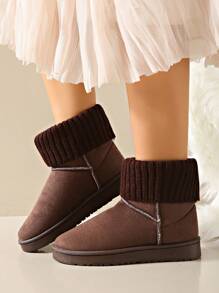 Women's Thick Wool Lining Snow Boots, Warm, Comfortable & Anti-Slip, Suitable For Outdoor Activities & Work, Autumn/Winter