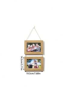 1 件复古木质 6 英寸 2 合 1、3 合 1、4 合 1 创意多相框，可挂在墙上，适用于卧室、客厅、办公室 - 彩色 - 查看 5