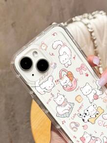 1 Ốp điện thoại mềm chống trượt có họa tiết mèo hoạt hình dễ thương và ghi chú, đệm khí, tương thích với iPhone 11/12/13/14/15/16 Pro Max - Nhiều màu - Xem 4