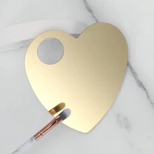 CIMACA Khay trưng bày bảng màu trang điểm nghệ thuật móng tay hình trái tim bằng acrylic vàng di động - Vàng - Xem 3