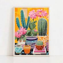 1 tấm áp phích xương rồng Mexico theo phong cách Matisse tranh in nghệ thuật Mexico truyền thống tranh vải nghệ thuật treo tường hình ảnh trang trí phòng xương rồng không có khung - Nhiều màu - Xem 93