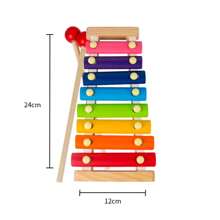 多功能木质鼓架小猫音乐桌儿童音乐启蒙早教益智打击乐器玩具奥尔夫打击乐器婴儿童摇铃幼儿园教具手拍4寸铃鼓儿童玩具10cm鼓