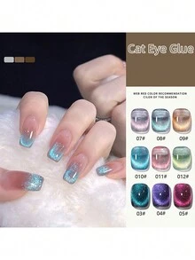 BOMD 1 件 15ml 更大容量猫眼指甲油凝胶独特颜色金瓶系列持久亮丽 9 种颜色光子疗法 UV LED 浸泡卸甲美甲 DIY 日常美甲装扮和女孩节日礼物 - 彩色 - 查看 5