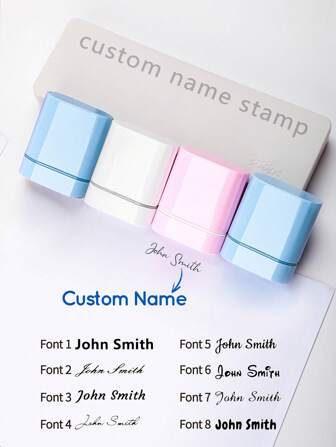 1pc Solid Color Name Stamp For Clothing Kids Waterproof Name Stamps Personalized For Students And Business Use, Custom Name Stamp For Clothing, Handwritten Signature Stamp, Reusable, Seal, Compact, No-Iron Contracted Custom, Personalized, Unique Ideal Gifts For Him Her, School Students, Workers For Anniversaries, For Children's Day, For Birthdays Home, School, Office,Back To School Fashion