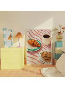 ﻿ 1pc Koffiehuis Stad Bakkerij Illustratie Croissants En Koekjes Kunstposter Canvas Schilderij Muur Print Foto Voor Keuken Woondecoratie Geen Lijst