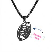 Naszyjnik ze stali nierdzewnej do piłki nożnej, siatkówki, futbolu amerykańskiego, koszykówki z personalizowanym tekstem, prezent dla kolegów z drużyny, zespołu, dziewczyny, przyjaciół, braci, prosty, modny, w stylu hip-hopu ulicznego