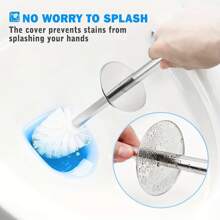 1/2pcs, Flexible Toilet Brush With Detachable Holder - No Dead Comer Cleaning,Long Handle For Bathroom Cleaning,Durable Plastic Brush - Back To School Cleaning Supplies,Ergonomic, Elegant And Durable Bathroom Toilet Brush With 304 Stainless Steel Long Handle