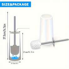 1/2pcs, Flexible Toilet Brush With Detachable Holder - No Dead Comer Cleaning,Long Handle For Bathroom Cleaning,Durable Plastic Brush - Back To School Cleaning Supplies,Ergonomic, Elegant And Durable Bathroom Toilet Brush With 304 Stainless Steel Long Handle