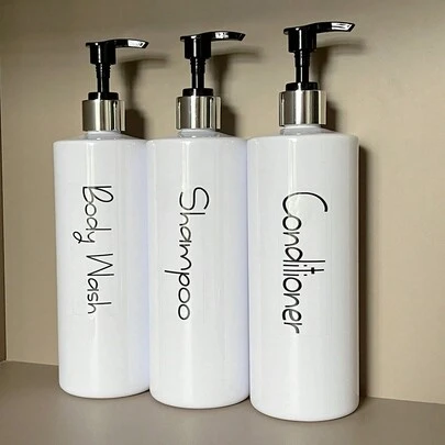 Set di 3 pezzi di dispenser da 500ml per shampoo, balsamo e gel doccia