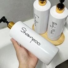 3pcs 500ml Hair Care Products Dispenser Bottles Set, Includes Shampoo, Conditioner And Body Wash Containers - Multicolor - View 8