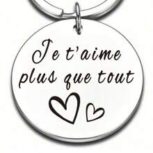 1PC French Valentine's Day Gifts For Him Her I Love You Keychain Couple Gifts For Boyfriend Girlfriend Husband Wife, Birthday Gifts For Men Women