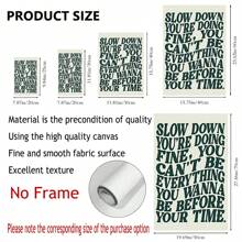 1 件复古字母图案帆布块艺术印刷品，现代风格装饰艺术，慢下来，你做得很好海报，现代墙壁画浴室卧室客厅走廊办公室工作室家居装饰，桌面装饰，无框架 - 彩色 - 查看 2