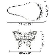 12 Butterfly Shower Curtain Hooks With Ball Bearings. Features Waterproof, Rust-Resistant Metal Rings For Easy And Secure Installation. Ideal For Bathroom, Bedroom, And Kitchen Accessories. Create Personalized Christmas Gifts-Perfect For Last-Minute Presents Or Holiday Decor. Discover Creative Inspiration, Handmade Christmas Cards, Trending Gift Recommendations, And Curated Holiday Gift Selections. - Chrome - View 8